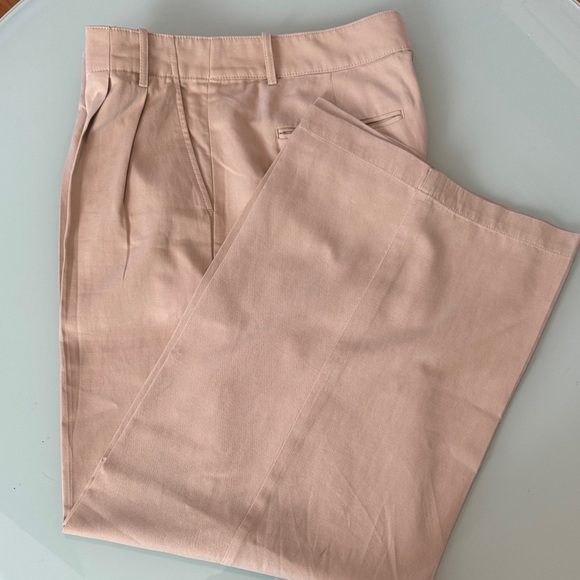 Madewell THE HARLOW WIDE LEG Khaki Pleated Pants - Picture 4 of 6